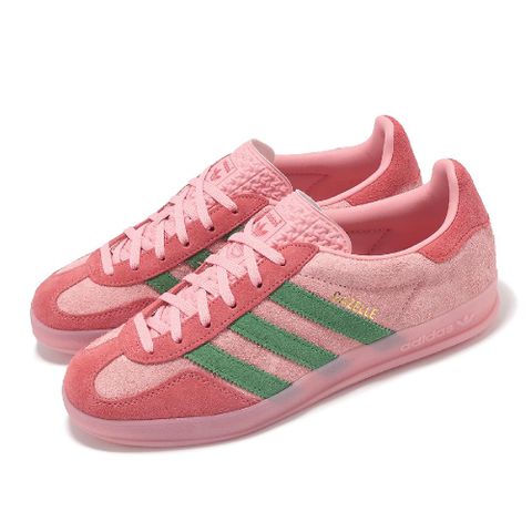 休閒鞋 Gazelle Indoor W 女鞋 粉 綠 麂皮 復古 三條紋 IG6782