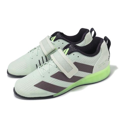 ADIDAS 愛迪達 舉重鞋 Adipower Weightlifting III 男鞋 綠黑 魔鬼氈 支撐 穩定 訓練鞋 IF0530