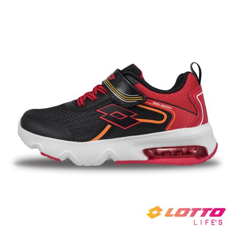 【LOTTO 義大利】童鞋 GELA LITE 氣墊跑鞋 (黑/紅)