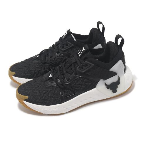 Under Armour 安德瑪 訓練鞋 Project Rock 6 女鞋 黑 白 膠底 巨石強森 交叉訓練 運動鞋 UA 3026535002