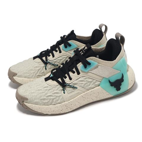 Under Armour 安德瑪 訓練鞋 Project Rock 6 女鞋 米白 綠 交叉訓練 巨石強森 運動鞋 UA 3026535200