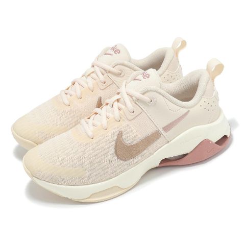 NIKE 耐吉 訓練鞋 Wmns Zoom Bella 6 女鞋 米白 粉紅 氣墊 支撐 運動鞋 DR5720-800