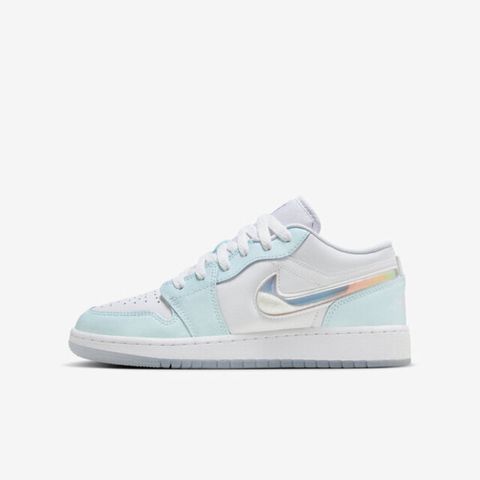 NIKE 耐吉 Nike Air Jordan 1 Low SE GS [HJ3481-491] 大童 休閒鞋 喬丹 流沙勾勾 冰藍