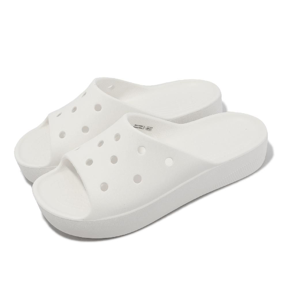 Crocs 卡駱馳  拖鞋 Classic Platform Slide 女鞋 白 雲朵涼拖 厚底  208180100