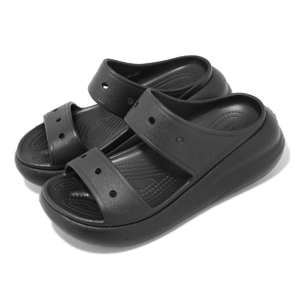Crocs 卡駱馳  涼拖鞋 Classic Crush Sandal 男鞋 女鞋 黑 泡芙涼鞋 雙帶拖鞋  207670001