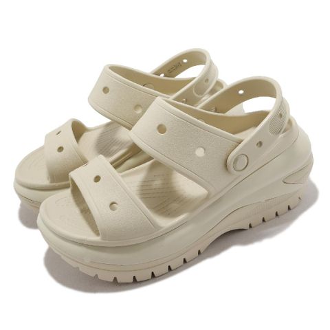 Crocs 涼鞋 Classic Mega Crush Sandal 男女鞋 骨白色 光輪涼鞋 超厚底 卡駱馳 2079892Y2