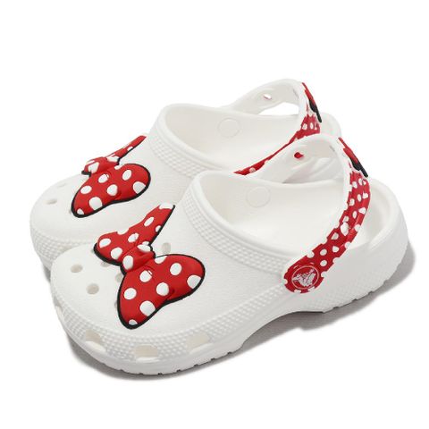 Crocs 卡駱馳 童鞋 Disney Minnie Mouse Cls Clg K 涼拖鞋 大童 白 紅 米妮 迪士尼 208711119