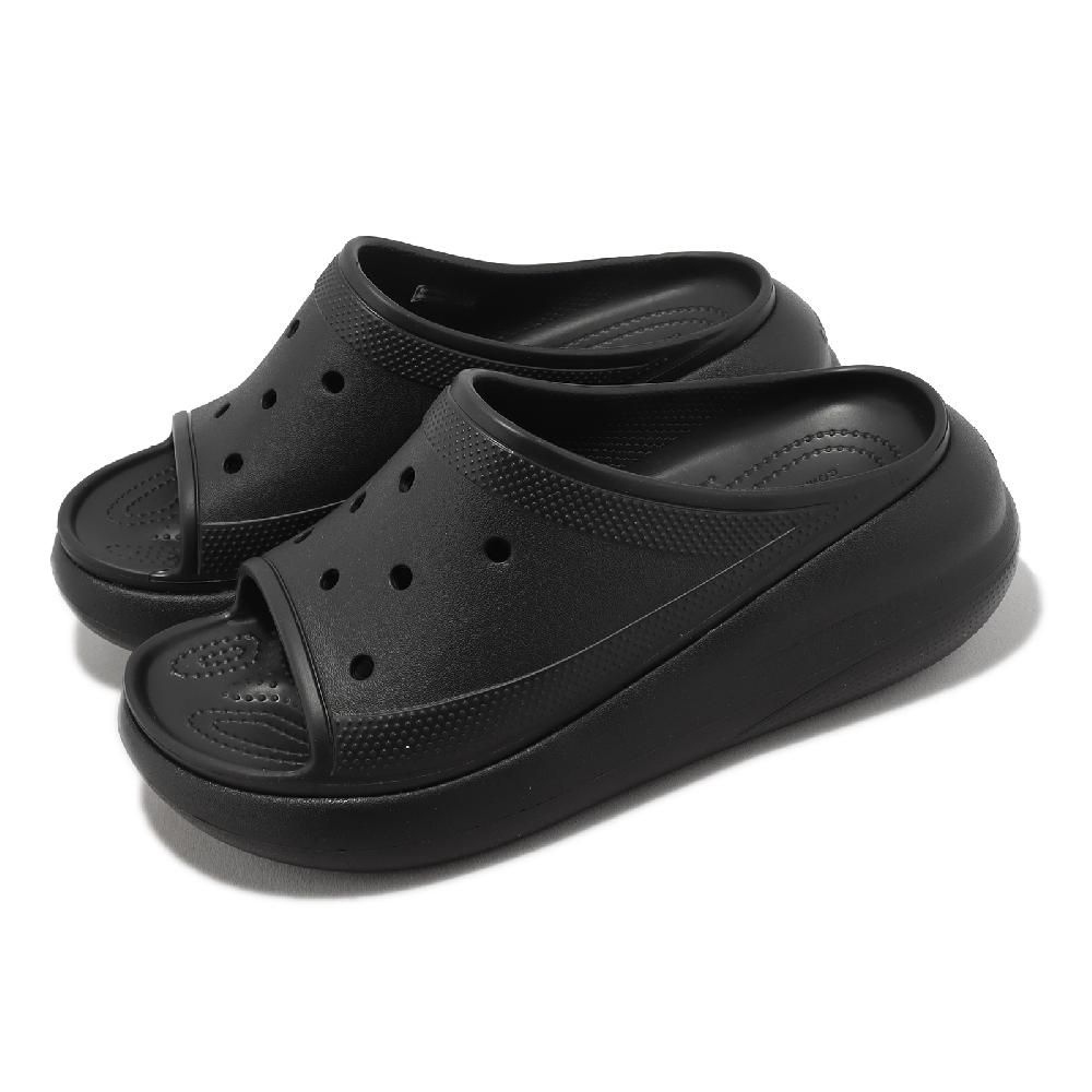 Crocs 卡駱馳   拖鞋 Crush Slide 男鞋 女鞋 黑 全黑 經典泡芙 厚底 洞洞 208731001