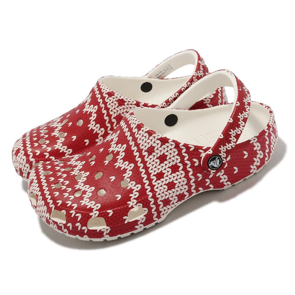 Crocs 卡駱馳   洞洞鞋 Classic Holiday Sweater Clog 紅 男女鞋 毛衣 克駱格 20923790H