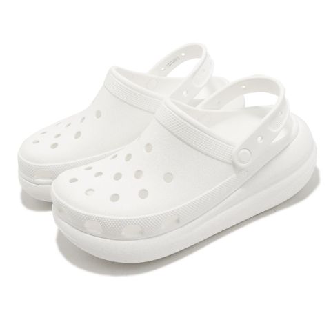 Crocs 卡駱馳 洞洞鞋 Classic Crush Clog 男鞋 女鞋 白 全白 經典泡芙 布希鞋 超厚底 207521100