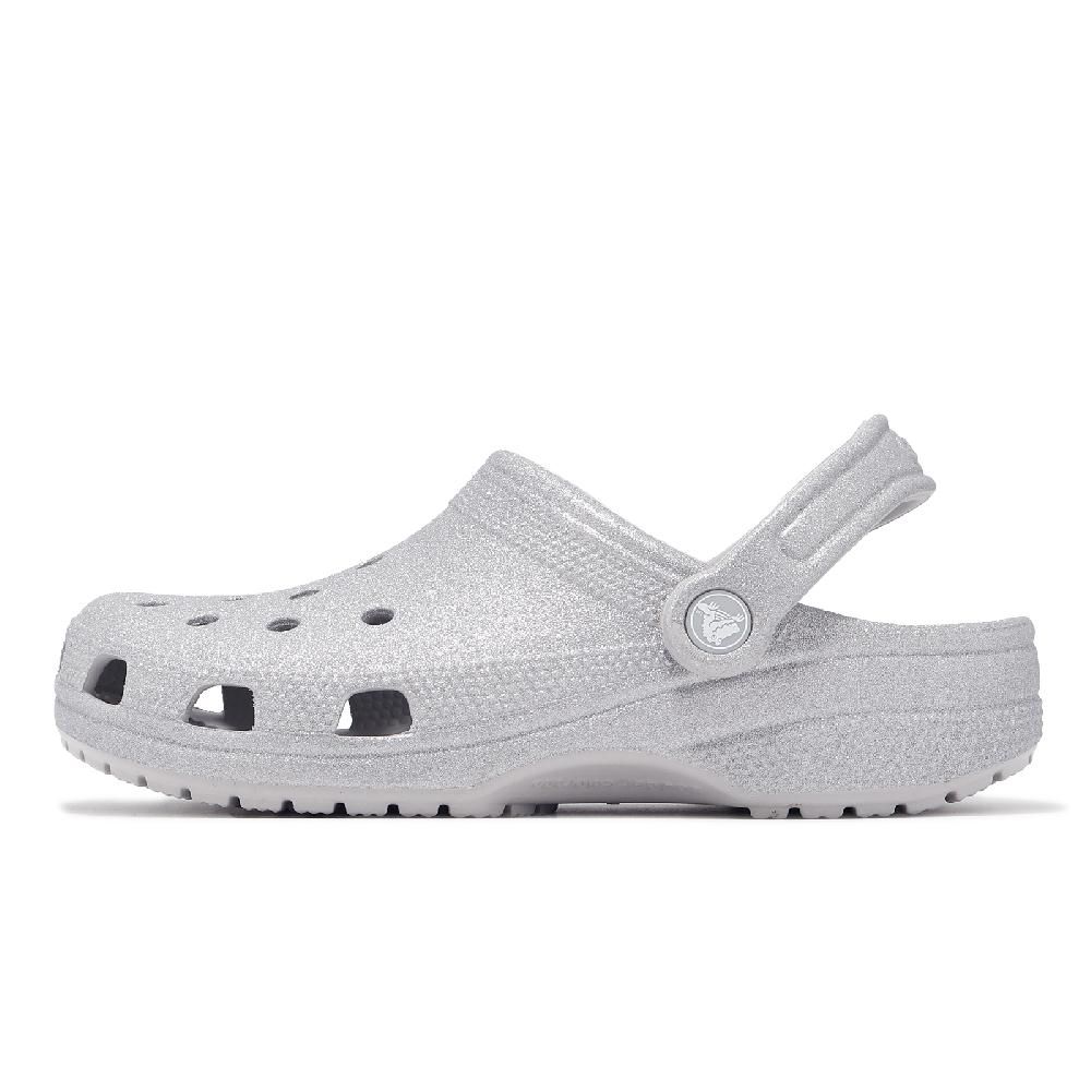 Crocs 卡駱馳   洞洞鞋 Classic Glitter Clog 男鞋 女鞋 銀色亮片 經典閃耀 克駱格 2059420IC