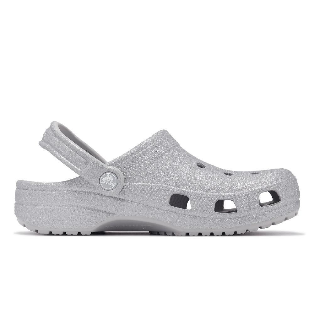 Crocs 卡駱馳   洞洞鞋 Classic Glitter Clog 男鞋 女鞋 銀色亮片 經典閃耀 克駱格 2059420IC