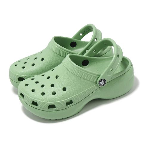Crocs 卡駱馳 洞洞鞋 Classic Platform Clog W 女鞋 純綠色 經典雲朵克駱格 增高 206750374