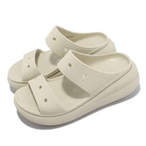 Crocs 卡駱馳 涼拖鞋 Classic Crush Sandal 男鞋 女鞋 骨白色 泡芙涼鞋 雙帶拖鞋 2076702Y2