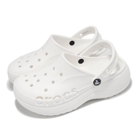 Crocs 卡駱馳 洞洞鞋 Baya Platform Clog 女鞋 白 貝雅雲彩克駱格 厚底 增高 208186100