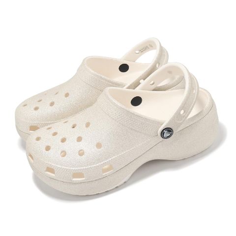 Crocs 卡駱馳 洞洞鞋 Classic Platform Glitter  W 女鞋 粉筆色 閃耀雲朵 厚底 2072410WV