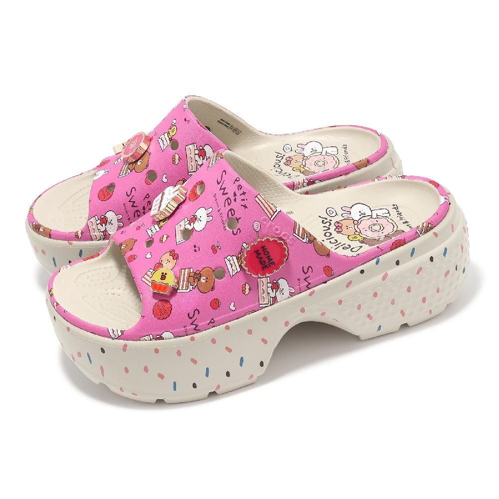 Crocs 卡駱馳   x Line Friends 拖鞋 Stomp Slide 女鞋 雪屋涼拖 聯名 厚底 2098282Y2