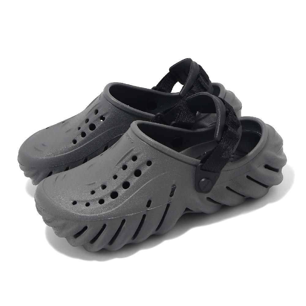 Crocs 卡駱馳   洞洞鞋 Echo Clog 男鞋 女鞋 石板灰 波波克駱格 涼拖鞋 休閒鞋 2079370DA