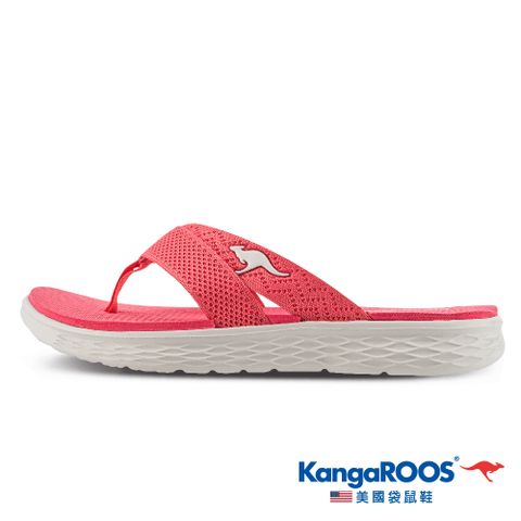 【KangaROOS 美國袋鼠鞋】女 SUNSHINE 速乾織帶 止滑防水 夾腳 涼拖鞋 (紅-KW11722)