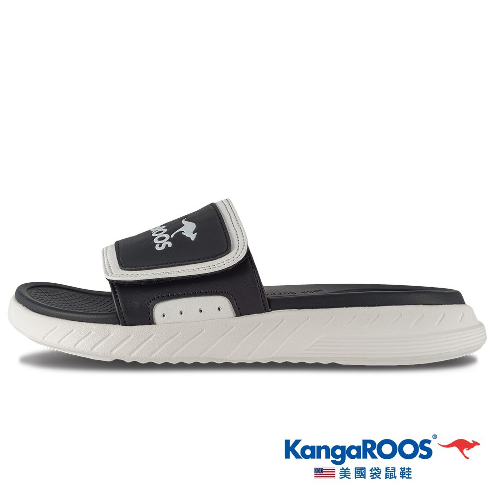 KangaROOS 美國袋鼠鞋 女 HYPER SLIDE 2 厚底 增高 Q彈避震 舒適涼拖鞋(黑-KW32180)