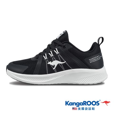 KangaROOS 美國袋鼠鞋 女鞋 RUN HOVER 透氣輕量跑鞋 運動鞋(黑-KW32140)