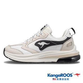 【KangaROOS 美國袋鼠鞋】女 CAPSULE 太空氣墊跑鞋(米/黑-KW31761)