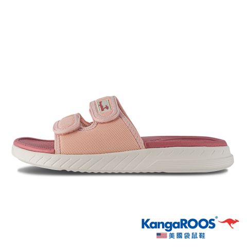 【KangaROOS 美國袋鼠鞋】女 COZY SLIDE 率性潮流雙帶拖鞋 輕質透氣 (粉-KW32193)