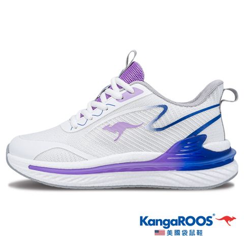 KangaROOS 美國袋鼠鞋 女 RUN DASH 科技機能跑鞋 支撐穩定 輕量透氣 (白紫藍-KW41197)