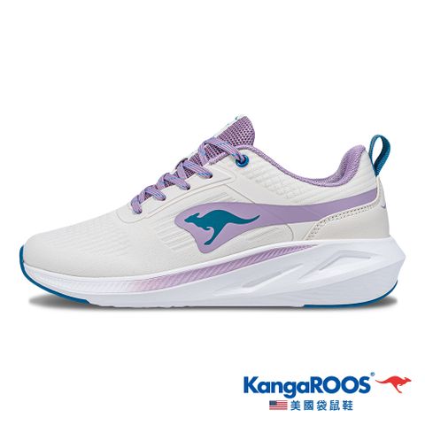 KangaROOS 美國袋鼠鞋 女鞋 RUN BREEZY 超輕量跑鞋 輕質透氣 貼合腳型 (米/紫-KW41177)