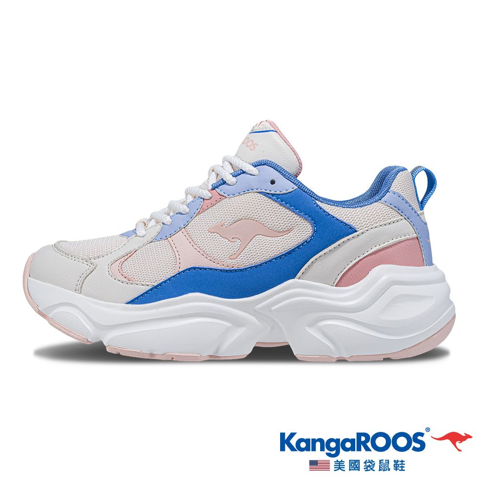 KangaROOS 美國袋鼠鞋 女鞋 CANDY 糖果系奶霜老爹鞋 增高厚底鞋 休閒運動鞋 (米粉藍-KW41211)