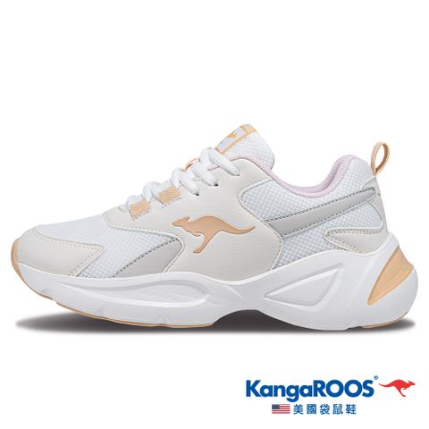 【KangaROOS 美國袋鼠鞋】女鞋 SIENA 潮流運動 幾何系奶霜鞋 老爹鞋 (米-KW41231)