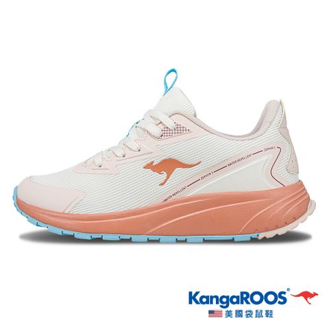 【KangaROOS 美國袋鼠鞋】女 ZEPHYR 3 防潑水輕量跑鞋 透氣吸濕 穩定支撐 (米/橘-KW41681)