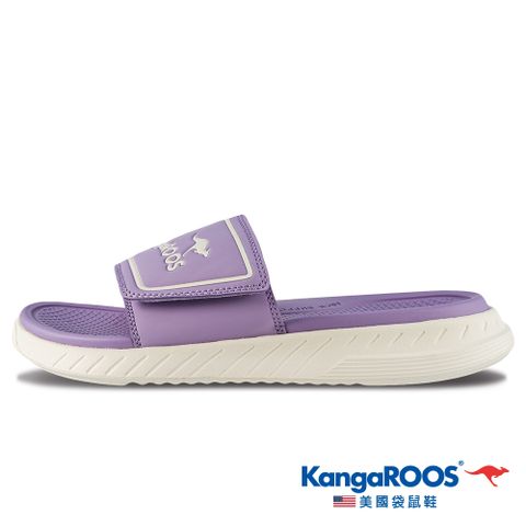 【KangaROOS 美國袋鼠鞋】女鞋 HYPER SLIDE 魔鬼氈 止滑 運動涼拖鞋 (紫-KW41973)