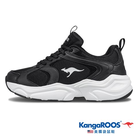 KangaROOS 美國袋鼠鞋 女鞋 SWING 3 防潑水奶霜老爹鞋 防臭 人體工學 (黑-KW41920)