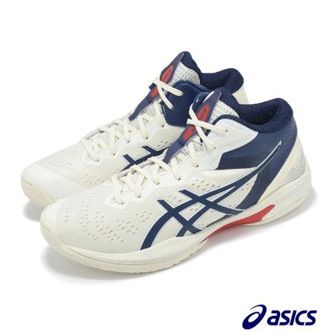 Asics 亞瑟士 Asics 亞瑟士 籃球鞋 GELHoop V16 S 男鞋 米白 海軍藍 輕量 回彈 運動鞋 1063A102100