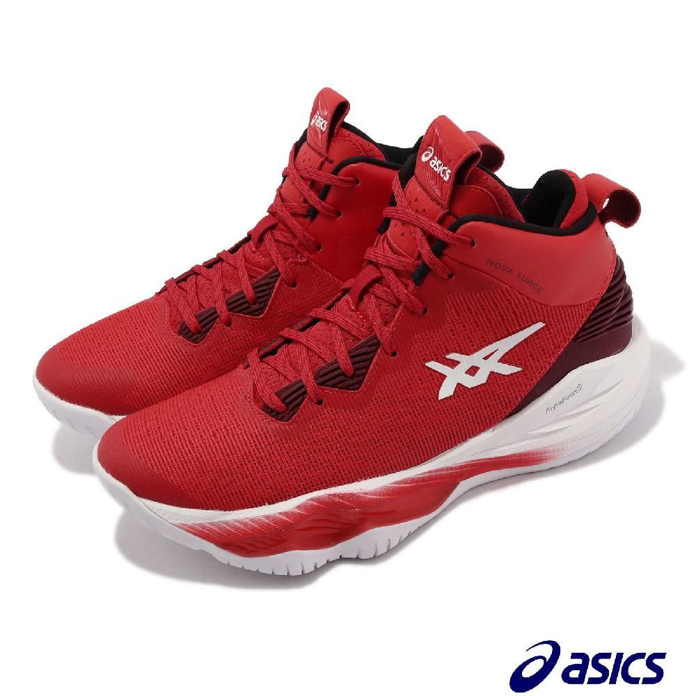 Asics 亞瑟士籃球鞋Nova Surge 2 男鞋紅白包覆穩定支撐運動鞋