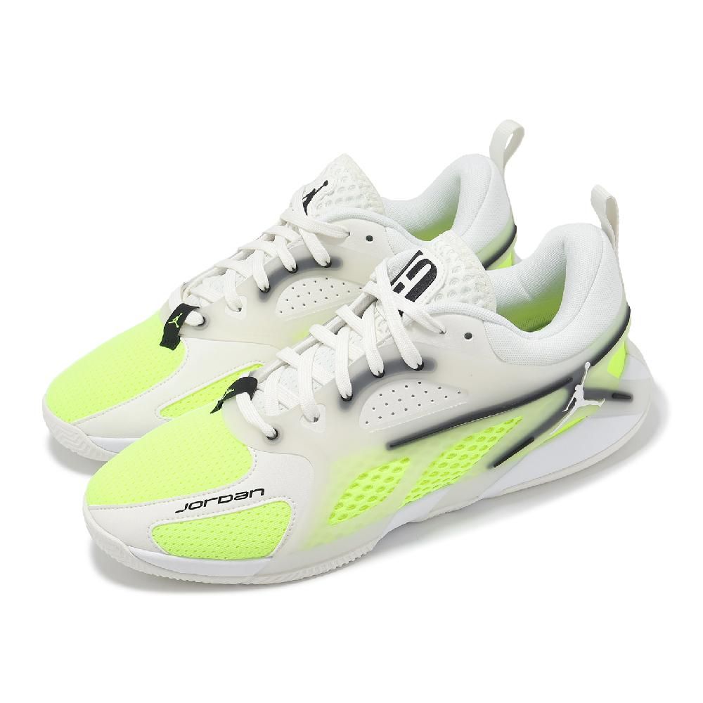 NIKE 耐吉 籃球鞋 Jordan Heir PF 男鞋 白 螢光綠 緩衝 回彈 低筒 運動鞋 FQ3859-107