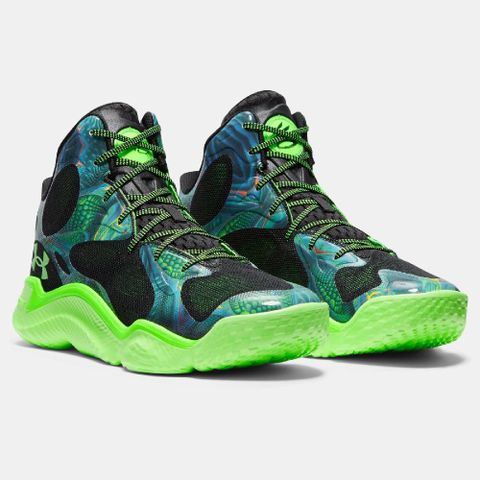 Under Armour 安德瑪 籃球鞋 CURRY Spawn Flotro 男鞋 綠 黑 緩震 回彈 UA 3026640301