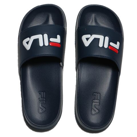 Fila 拖鞋 童鞋 膠拖 藍 白LOGO 防水 中童 大童 2S435W331