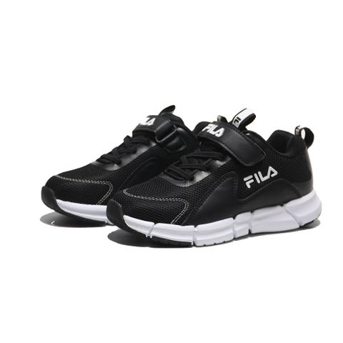 Fila 童鞋 運動鞋 黑白皮革網布黏帶 中童 大童 3J803W001