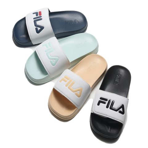 Fila 童鞋 黑 藍 綠 卡其色 拖鞋 魔鬼氈 可調整 中童 2S424X-