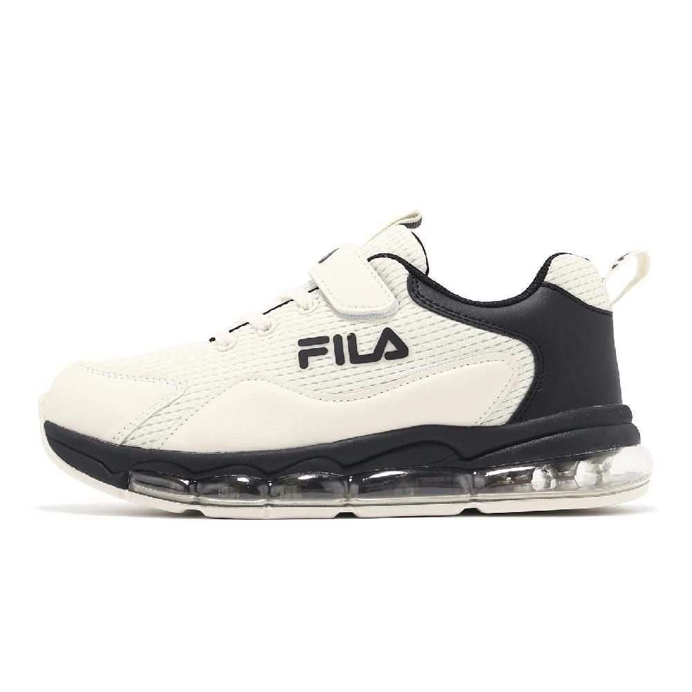 Fila  斐樂 休閒鞋 J825Y 中童 白 黑 小朋友 魔鬼氈 拼接 緩衝 運動鞋 3J825Y700