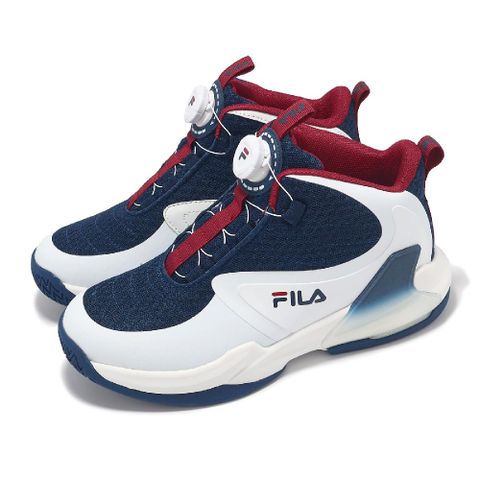 Fila 斐樂 籃球鞋 B809Y 大童 女鞋 白 藍 旋鈕 氣墊 緩衝 運動鞋 3B809Y133