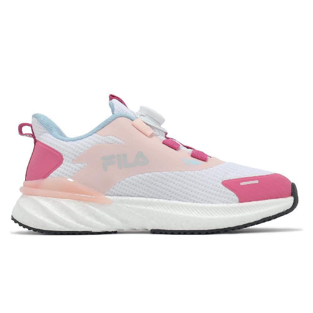 Fila Fila 斐樂 慢跑鞋 J822Y 大童 女鞋 粉 白 緩衝 旋鈕 拼接 運動鞋 3J822Y251