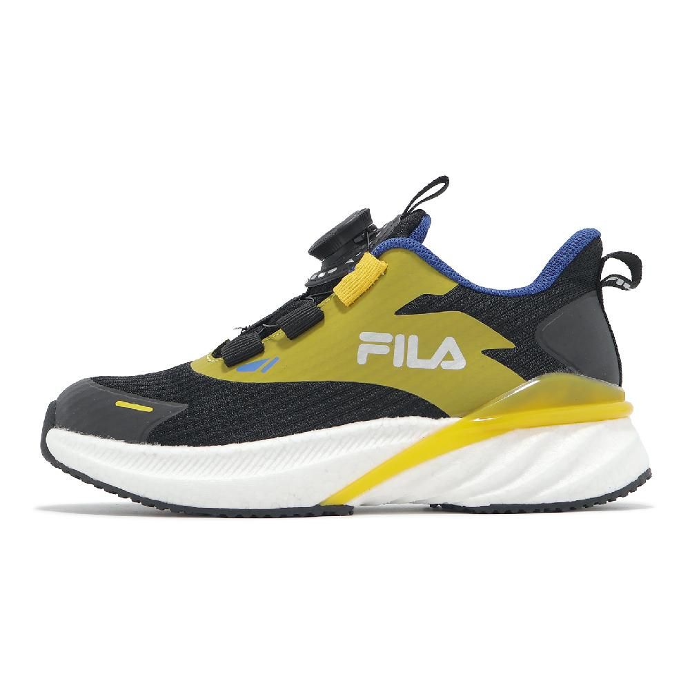 Fila Fila 斐樂 慢跑鞋 J822Y 黑 黃 童鞋 運動鞋 中大童 旋鈕 反光 3J822Y091