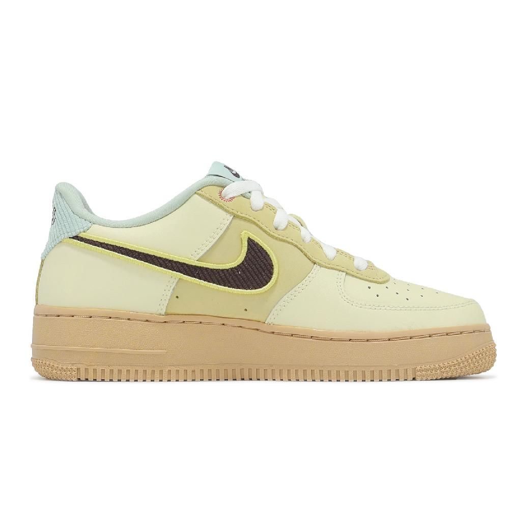 NIKE 耐吉 休閒鞋 Air Force 1 LV8 GS 大童 女鞋 AF1 米白 棕 燈芯絨 HQ3473-122