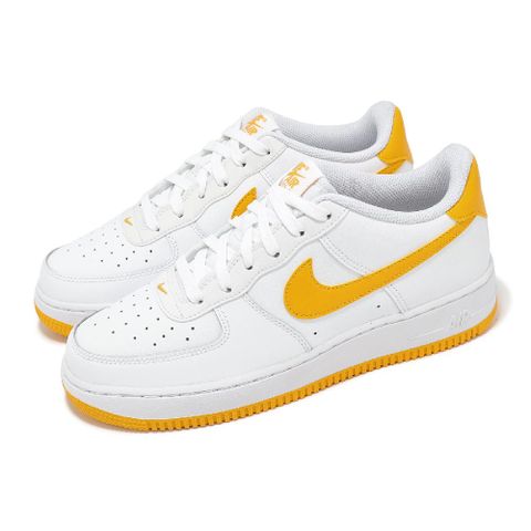 NIKE 耐吉 休閒鞋 Air Force 1 GS 大童 女鞋 白 黃 柳丁黃 AF1 百搭 FV5948-109