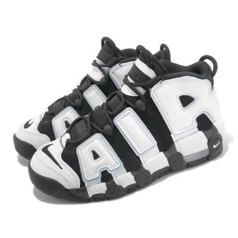 NIKE 耐吉 休閒鞋 Air More Uptempo GS 大童 女鞋 黑白 麂皮 漆皮 大Air 經典 DQ6200-001