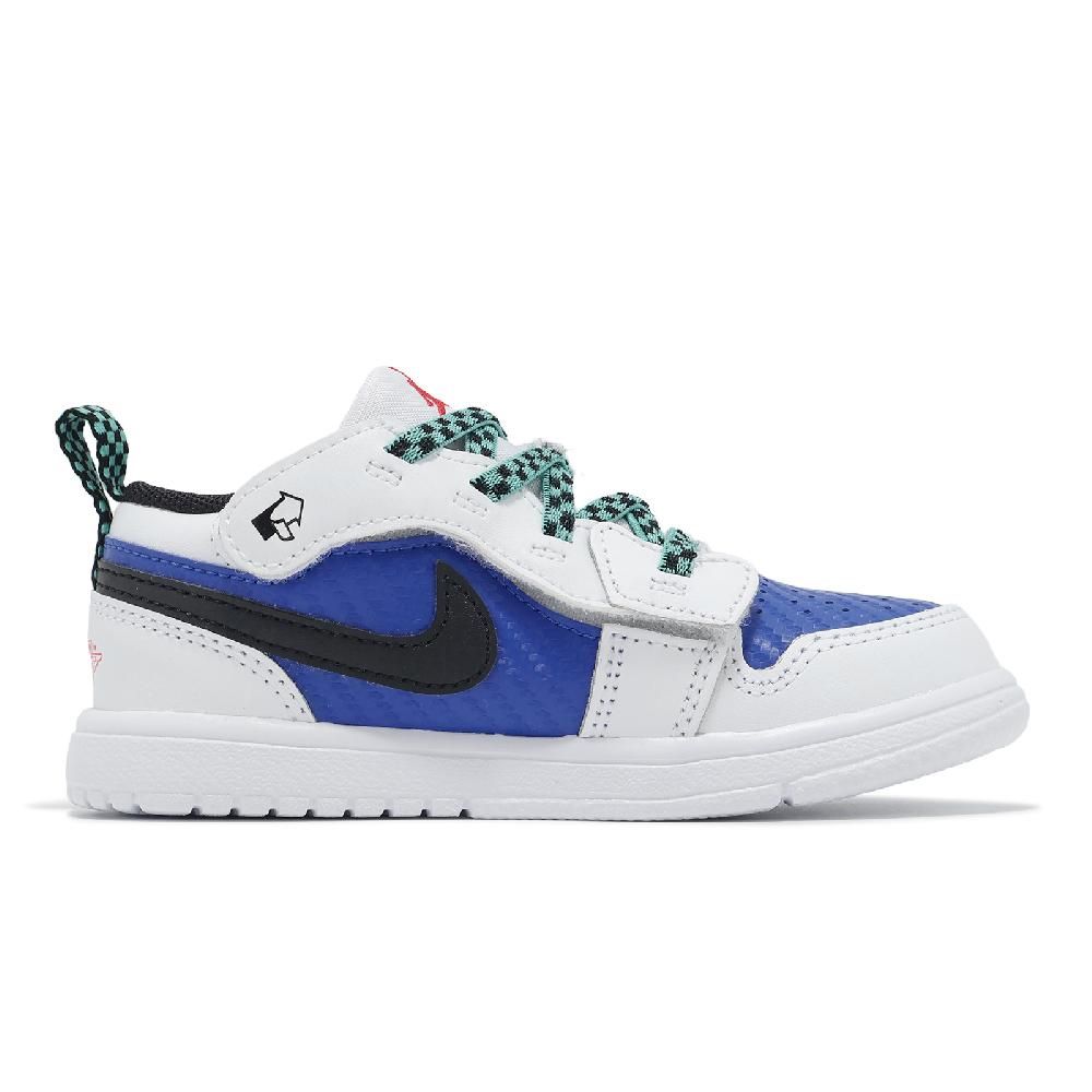 NIKE 耐吉 童鞋 Jordan 1 Low ALT SE TD 小童 學步鞋 白 藍 黑 喬丹 魔鬼氈 FQ8710-100