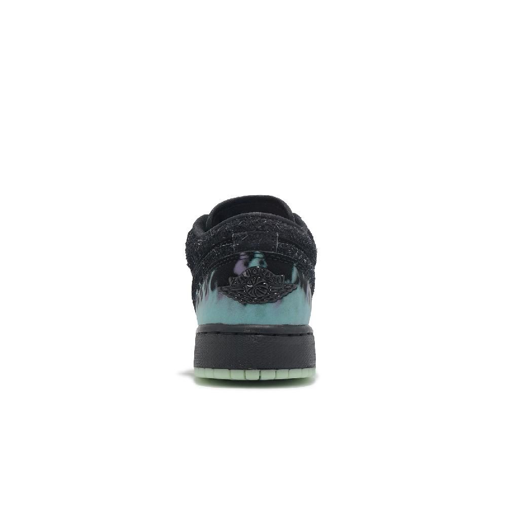 NIKE 耐吉 休閒鞋 Air Jordan 1 Low SE GS 大童 女鞋 黑藍 萬聖節 夜光 蜘蛛 AJ1 HQ3442-001
